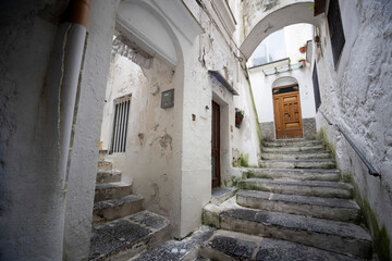 Amalfi, Amalfi coast, Salerno, Italy.
typical narrow street, alley with white walls and steps