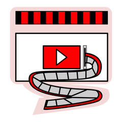 vector design of a digital image of a red video player