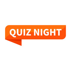 Quiz Night Text In Orange Ribbon Rectangle Shape For Question Answer Information Announcement Promotion Business Marketing Social Media
