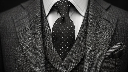 A Man in a Suit With a Tie and Pocket Square - obrazy, fototapety, plakaty