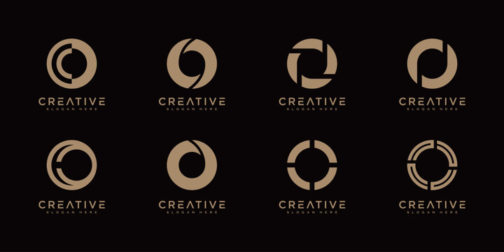 collection of initial letter O logo design template.
