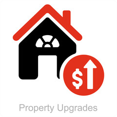 Property Upgrades and real estate icon concept