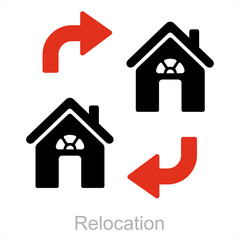 Relocation and house icon concept