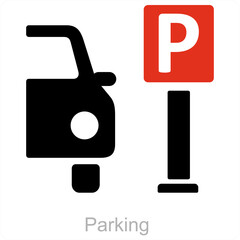 Parking and vehicle icon concept