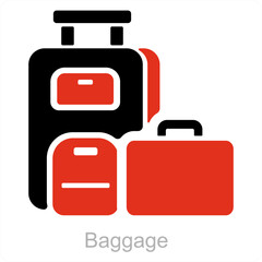 Baggage and luggage icon concept