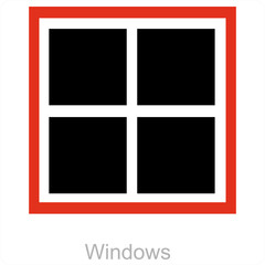 Windows and real estate icon concept