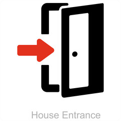 House Entrance and enter icon concept