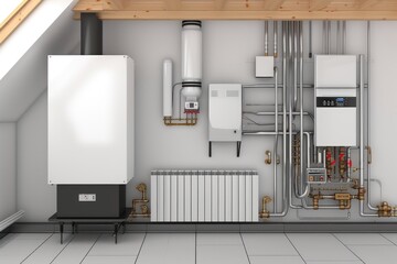 Heating system and gas boiler in the house
