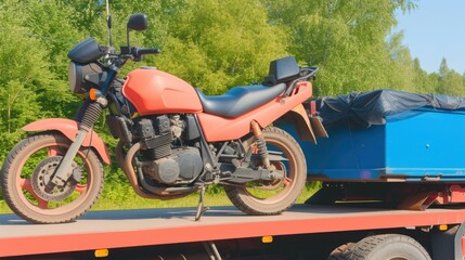 Efficient Moving Company: Safe Motorcycle Transportation with Ramp Loading by Movers
