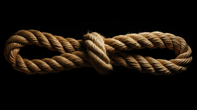 Multi Colored Rope In A Gordian Knot Stock Photo - Download Image