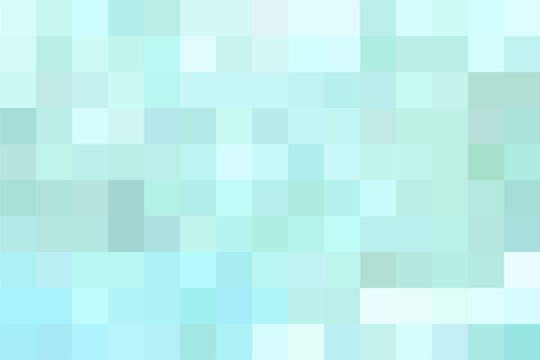 MInt blue pixel background, gradient abstract tile background. Rectangular colourful check pattern.