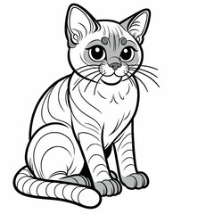 Obraz premium Kitten, Baby Cat coloring page style