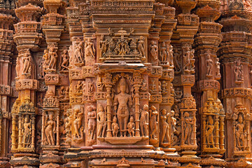 Main Carving Sculpture of Lord Vishwakarma and Other Hindu deities on the Sun Temple of...