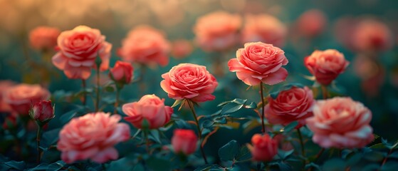 Rose Season A Bouquet of Pink Petals Generative AI