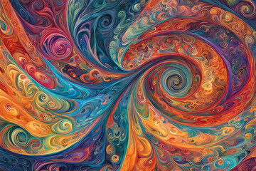 A swirling vortex of vibrant colors and intricate patterns