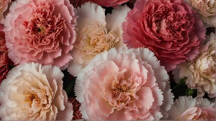 Top view photography of carnation flowers 