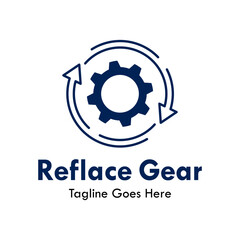 Reflace gear design logo template illustration