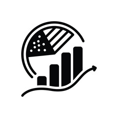 Black solid icon for statistical model