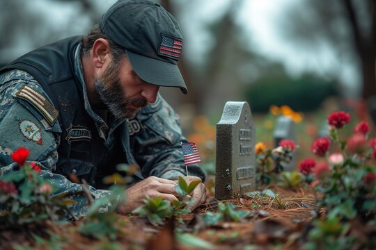 Veteran Honors Fallen Heroes A Memorial Day Tribute Generative AI
