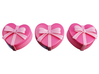 heart gift box 3D illustration of love and romance