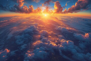 Sunrise in the Clouds A Stunning View of the Sky Generative AI - obrazy, fototapety, plakaty