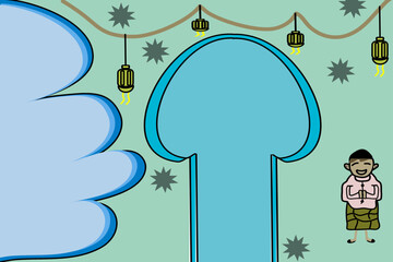 simple and funny Ramadan vectors with caricatures 