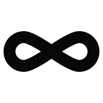 Black infinity symbol (∞) in mathematics