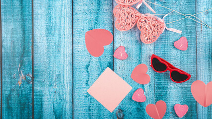 Happy Valentine's Day romantic on natural background. Romantic greeting card template.