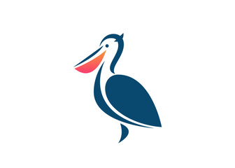 Pelican Bird Logo Abstract Design Vector Template