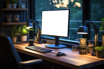 A DIY home office setup, customizing a workspace for comfort and efficiency. Concept of personalized work environments and productivity. Generative Ai.