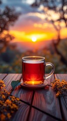 Sip of Sunset A Coffee Break with a View Generative AI