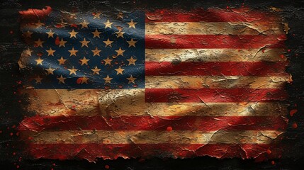 Faded Flag of Freedom Generative AI