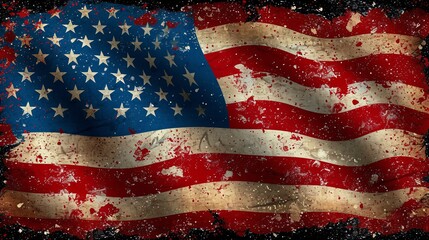 Faded Flag of Freedom A Rusty Reminder of American Pride Generative AI