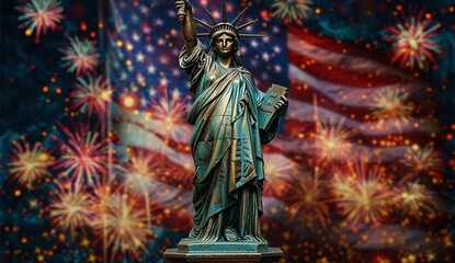 Liberty Rising A Statue of Liberty Celebrating Independence Day Generative AI