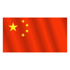 China national flag with waving effect vector