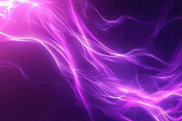 Foto op Canvas Blue and Purple Wave Fractal Abstract Background with Smoke and Energy Lines Illustration.flowing neon wave purple © Eve Creative