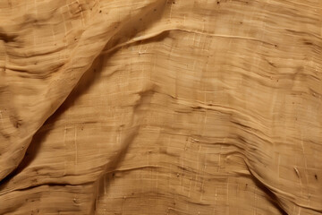 Fototapeta premium Textured beige fabric with elegant drapes and soft folds
