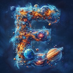 Fantastic F-shaped Nebula A Celestial Sight for the Month of April Generative AI - obrazy, fototapety, plakaty
