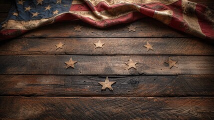 Faded Flag of Freedom A Rustic Tribute to American History Generative AI