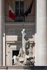 Fountain of Neptune located on Stock Exchange Square (Piazza della Borsa), Trieste, Italy