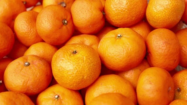 Fresh mandarin oranges fruit or tangerine in bucket 