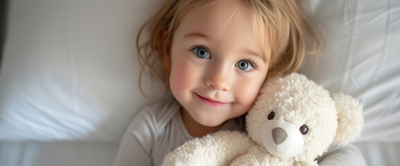A Little Girl Is Holding A Teddy Bear In Front Of Her Face