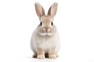 easter bunny On a cute, fluffy white background. Animal symbols of Easter