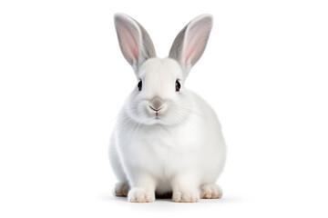 Obraz na płótnie Canvas easter bunny On a cute, fluffy white background. Animal symbols of Easter