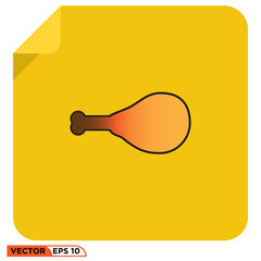 Chicken food flat icon design vector graphic of template, sign and symbol