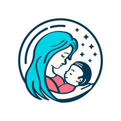 Mom And Baby Logo Icon Baby Care Design Concept Template Mother Care Logo