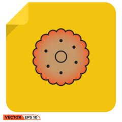 Biscuit flat icon design vector graphic of template, sign and symbol 
