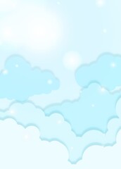 blue sky with clouds shiny background 