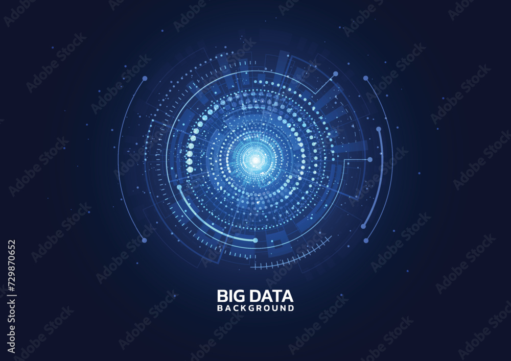 Poster big data visualization. abstract technology innovation communication concept digital blue design bac