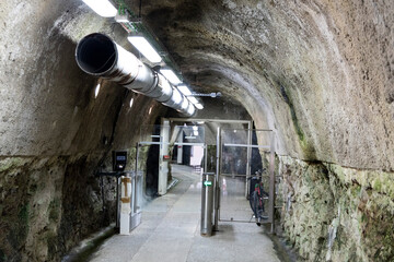 Amalfi, Amalfi coast, Salerno, Italy.
Tunnel that leads to the public elevators for the monumental...